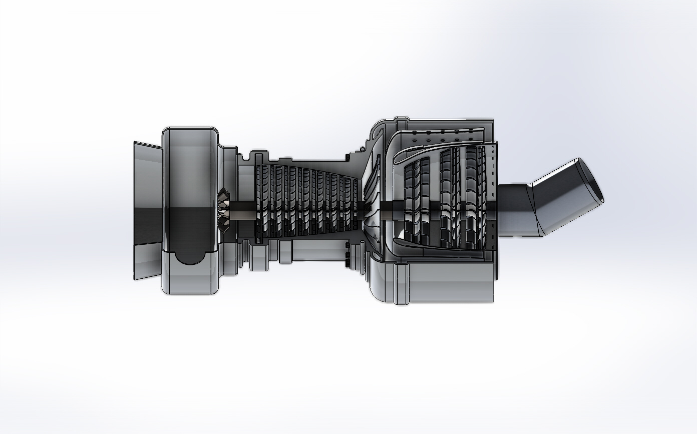 喷气推进发动机简易剖面